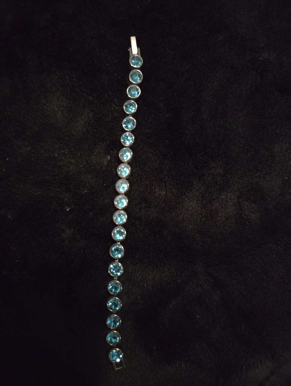 Touchstone Crystal Blue Crystal Tennis Bracelet - Women Jewelry